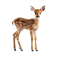 Whitetail Fawn Deer Image Cute Baby Deer Stock Photo against transparent background