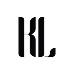 KL monogram logo design letter text name symbol monochrome logotype alphabet character simple logo