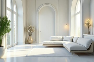 Luxurious white setting, highlighting pristine beauty, premium, white, background