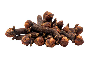 Obraz premium Pile of aromatic brown cloves spice on a transparent background vector, showcasing culinary ingredient and flavoring