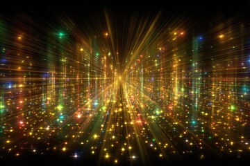 Abstract digital glittering tunnel