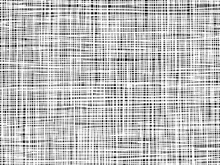 Woven fabric-inspired vector texture. Black and white grunge crosshatch background.