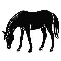 Elegant Black Horse Silhouette Vector Illustration
