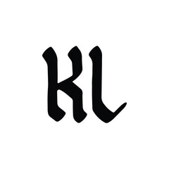 KL monogram logo design letter text name symbol monochrome logotype alphabet character simple logo