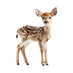 Fototapeta premium Adorable WhiteTailed Deer Fawn Image against transparent background