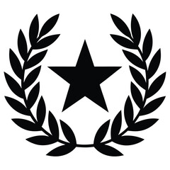 Obraz premium Star and Laurel Wreath Achievement, Victory, and Success Symbol