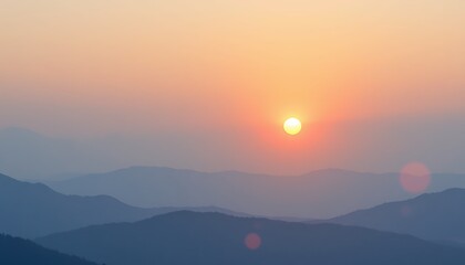 abstract sunrise glow background with soft gradients for editorial â€“ gentle blend of sunrise hues like apricot, sky blue, and champagne with a foggy overlay.