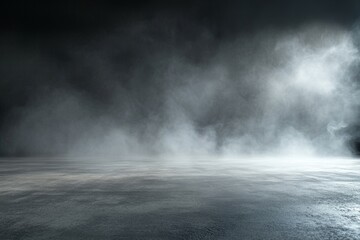 Empty concrete floor with smoky background. Suitable for product display