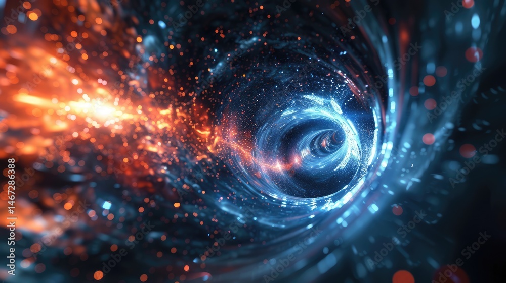 Poster abstract picture of wonderful blue wave in nebula style design connect and flow express energy dynam