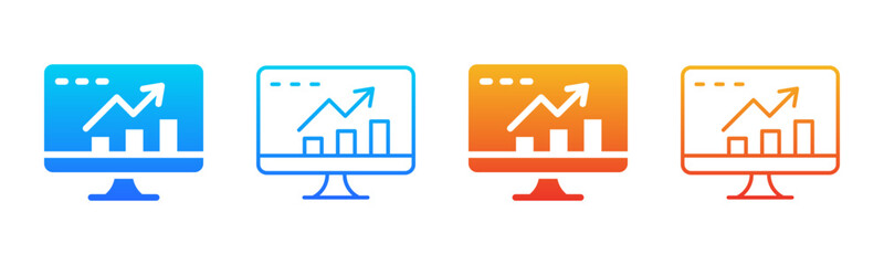 Fototapeta premium Statistics icon sheet multiple style collection