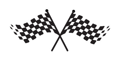 Racing flag vector icon on white background. Checkered flag. start and finish crossed flag. Racing flag.