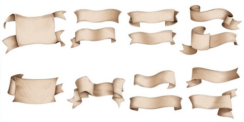 Vintage banners, different shapes, and sizes, graphic design elements