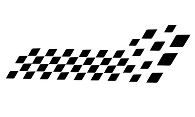Racing flag vector icon on white background. Checkered flag. start and finish crossed flag. Racing flag.