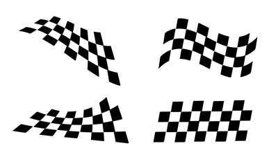 Racing flag vector icon on white background. Checkered flag. start and finish crossed flag. Racing flag.