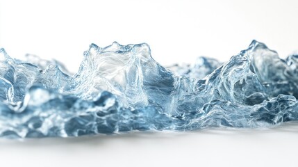 Abstract blue water wave texture, 3D render.