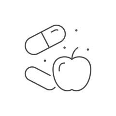 Vitamin pills line outline icon