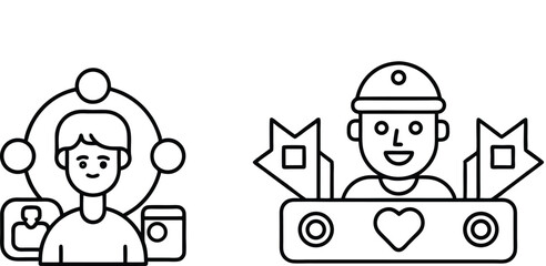 vector illustration of cartoon characters on white background.