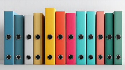 Perfect for workplace, organization, or business concepts, office folders are isolated on a translucent background.