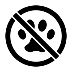 No Pets  Vector Glyph Icon Design