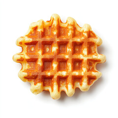 Crispy waffle on white background, perfect for breakfast