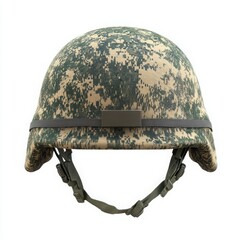 Military helmet isolated on white background for protection and tactical use