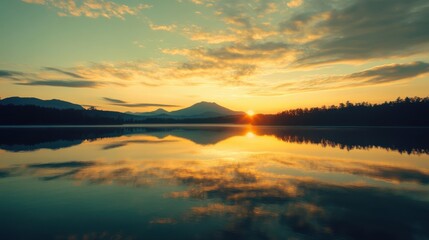 Fototapeta premium Mount Fuji Reflecting in a Glassy Lake