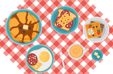 png breakfast espresso morning toast food aroma wooden mug sweet fruit vector diet eatery illustration tasty brown

