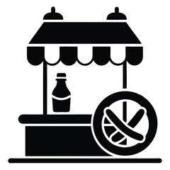 Hot Dog Stand and Soda Icon Simple Vector Illustration