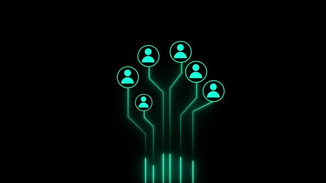 Global network connections and social networking concept. futuristic glowing networking Digital contenting. business, network and technology Social connect concept networking service with people icon