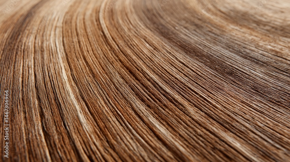Poster macro shot captures the unique grain and texture of a wooden surface, revealing its rough edge and d