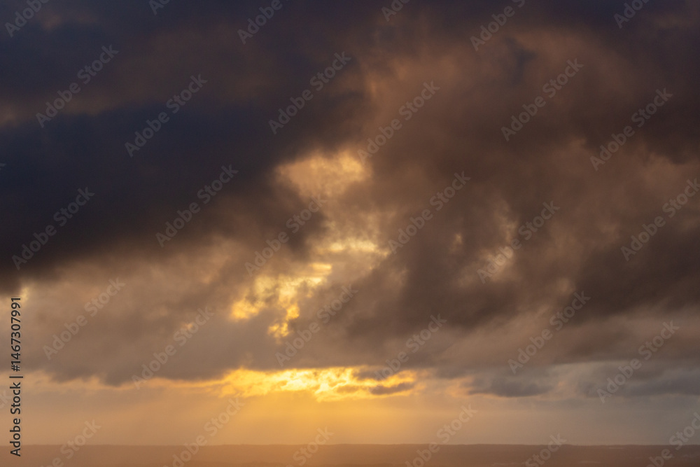 Canvas Prints sky with stormy dark dramatic clouds at sunset. abstract texture background pattern.