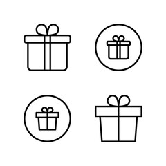 Gift box icon set. Gift box icon. Box icon.