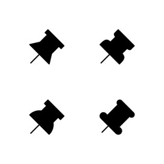 Push Pin icon set. Pin icon set. 