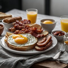 breakfast with fried eggs