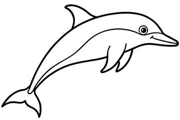 Obraz premium Simple Dolphin Sketch Vector