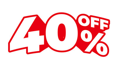 Picture Percent Off Sale Banner on Red Background