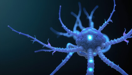 Neurons Cells Concept &ndash; Abstract Neural Network with Glowing Synapses
