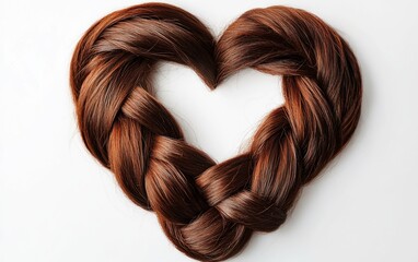 Braided Auburn Hair in Heart Shape