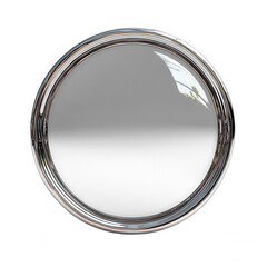 Round silver frame graphic design element shiny metal circle template art on transparent background