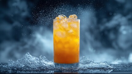 Orange drink with ice