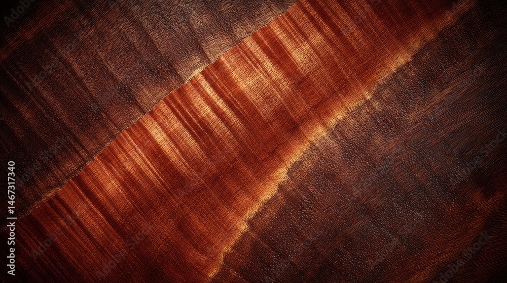 Aufkleber Cherry wood surface showcases fine grain patterns and a warm glow under soft light, creating a serene and inviting aesthetic perfect for design use