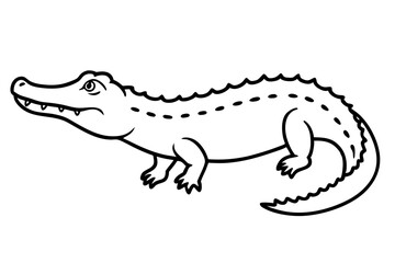 Wild Crocodile Vector Sketch