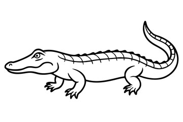 Wild Crocodile Vector Sketch