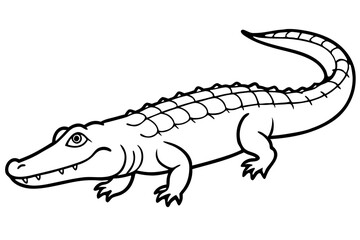 Wild Crocodile Vector Sketch