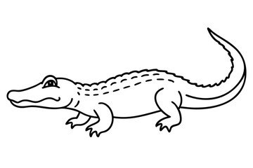 Wild Crocodile Vector Sketch