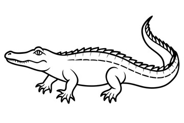 Wild Crocodile Vector Sketch