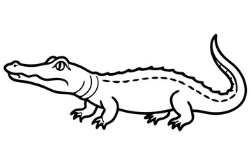 Wild Crocodile Vector Sketch