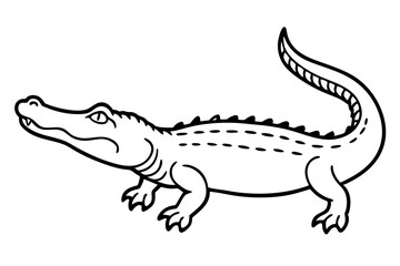 Wild Crocodile Vector Sketch