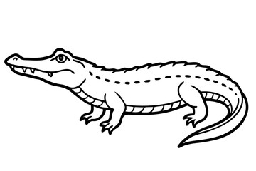 Wild Crocodile Vector Sketch