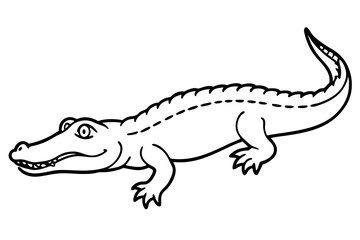 Wild Crocodile Vector Sketch